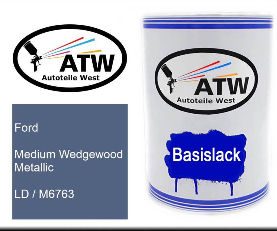 Ford, Medium Wedgewood Metallic, LD / M6763: 500ml Lackdose, von ATW Autoteile West.